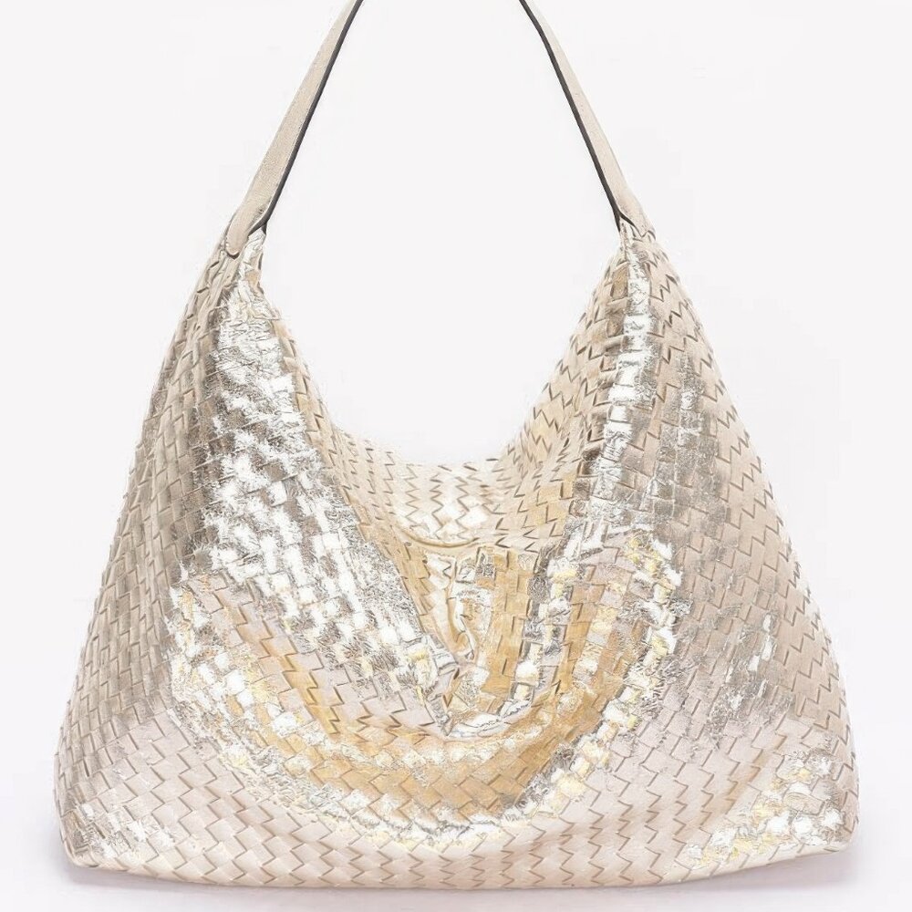 Metallic Braided Tote Bag